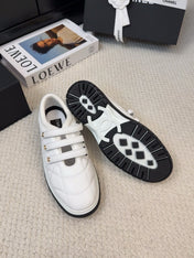 SNEAKERS WITH THREE STRAPS IN WHITE CALFSKIN