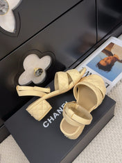 25C Sandal 45mm Open Heel Beige Lambskin 233490