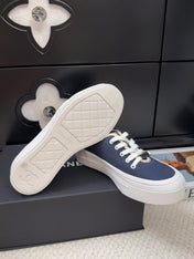 TRAINERS SHOES IN NAVY BLUE FABRIC