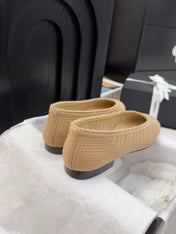 BALLERINAS IN PEANUT BROWN RAFFIA