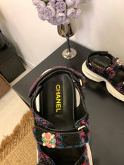 SANDAL 25S IN COLOR FULL TWEED WITH LAMBSKIN