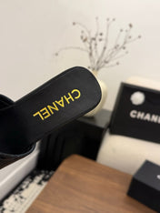 CHANEL 26S WEDGE SANDALS 95 MM IN BLACK CALFSKIN STYLE 1