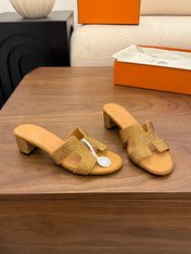 HM 26S OASIS SANDAL IN GOLDEN BROWN SUEDE WITH CRYSTALS