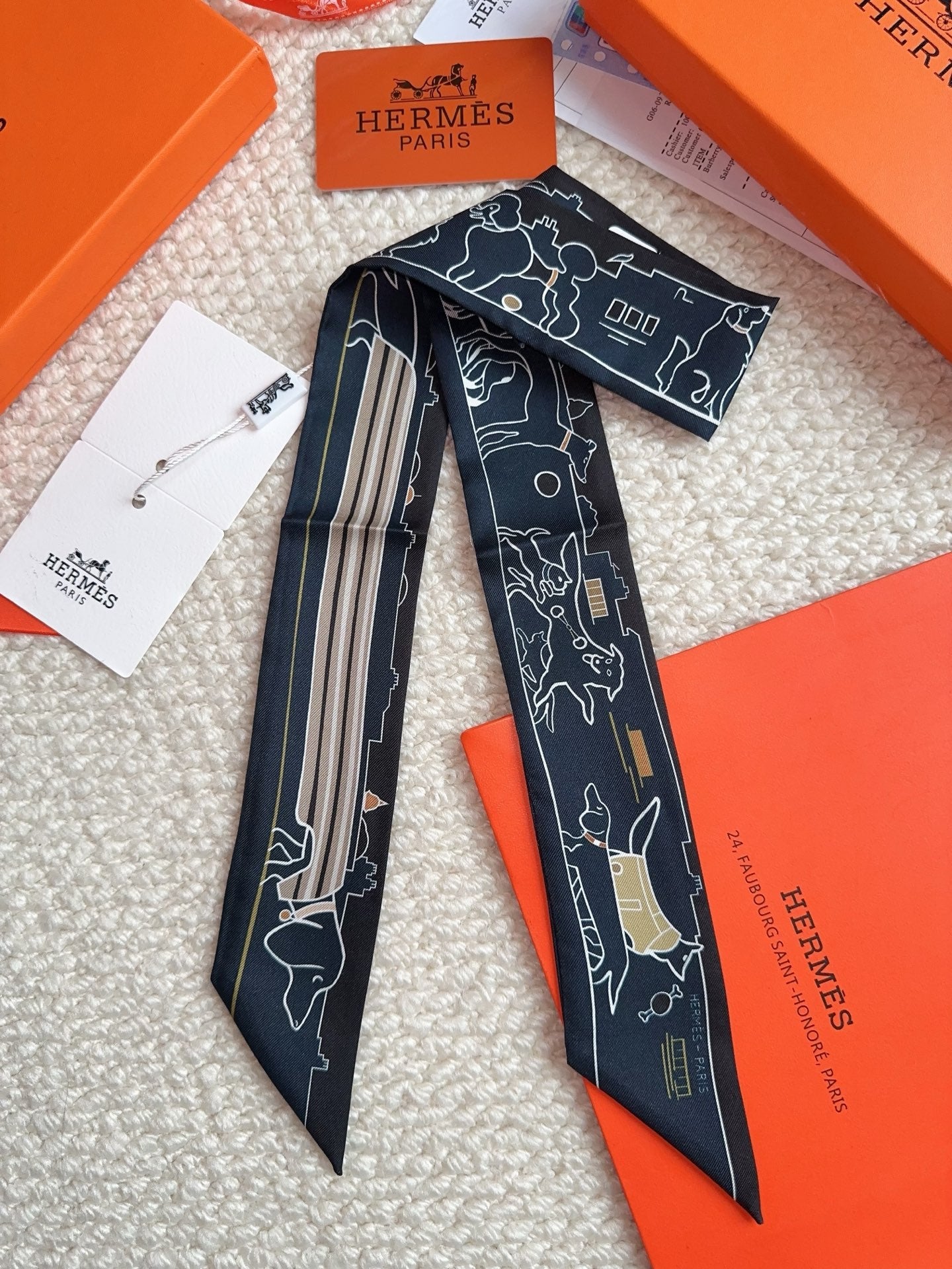 HERMES 26S SCARF 86 IN SILK 309595