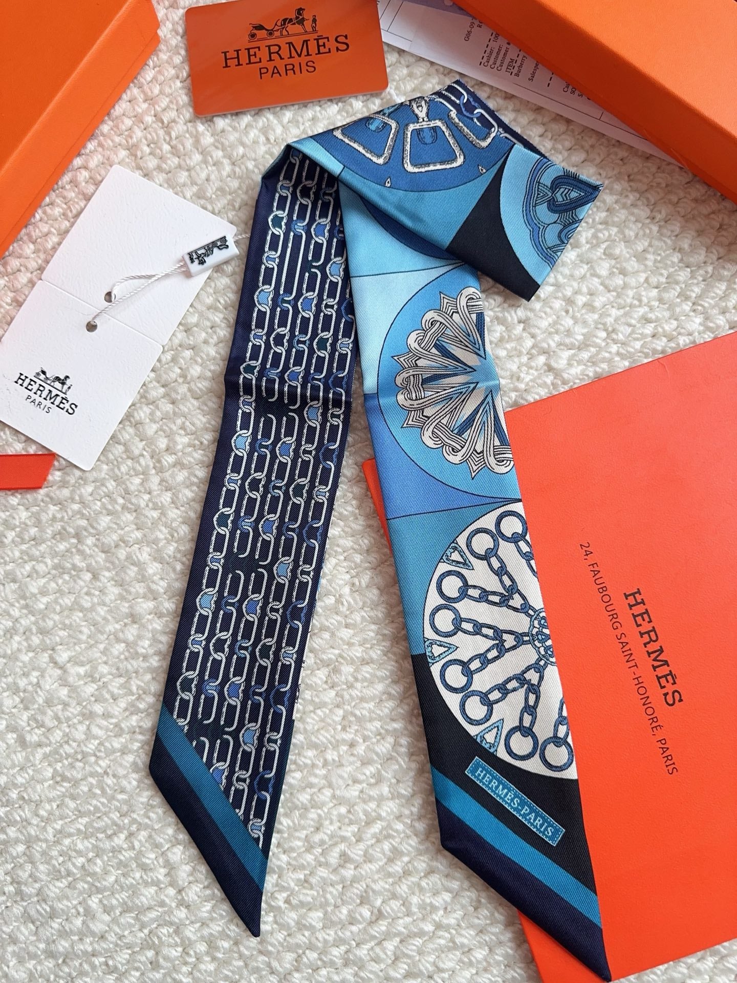 HERMES 26S SCARF 86 IN SILK 309604