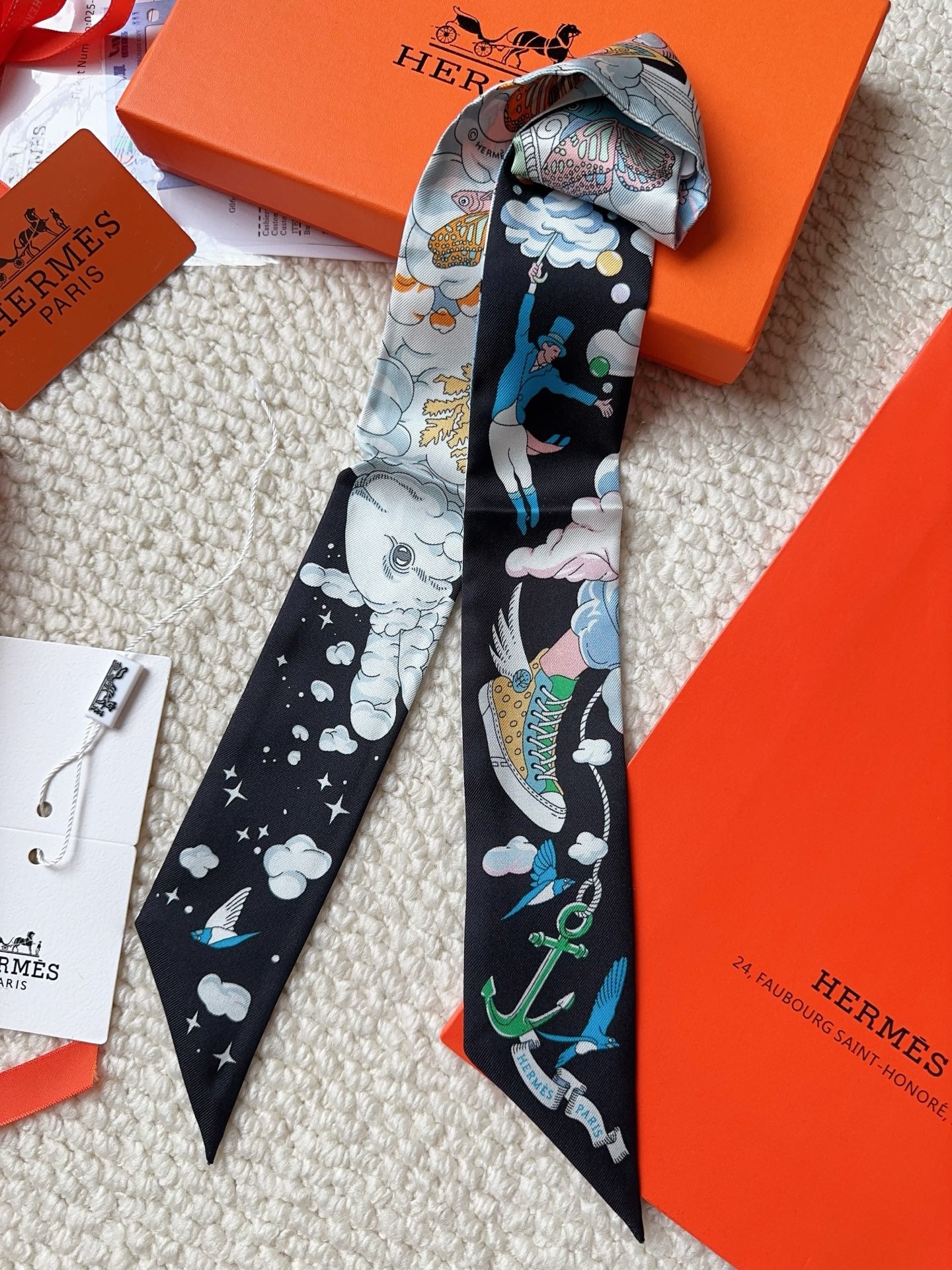 HERMES 26S SCARF 86 IN SILK 309630
