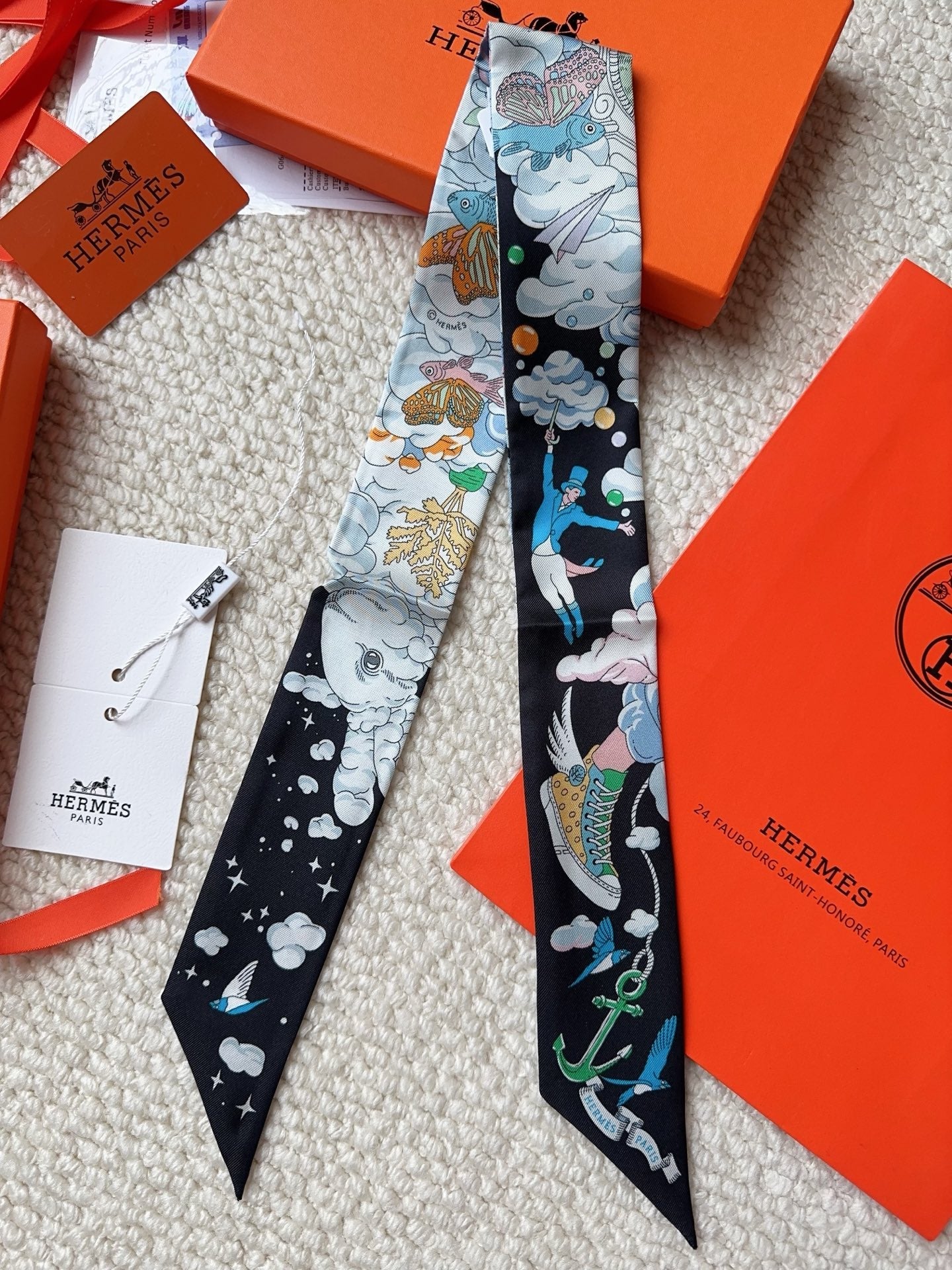 HERMES 26S SCARF 86 IN SILK 309630