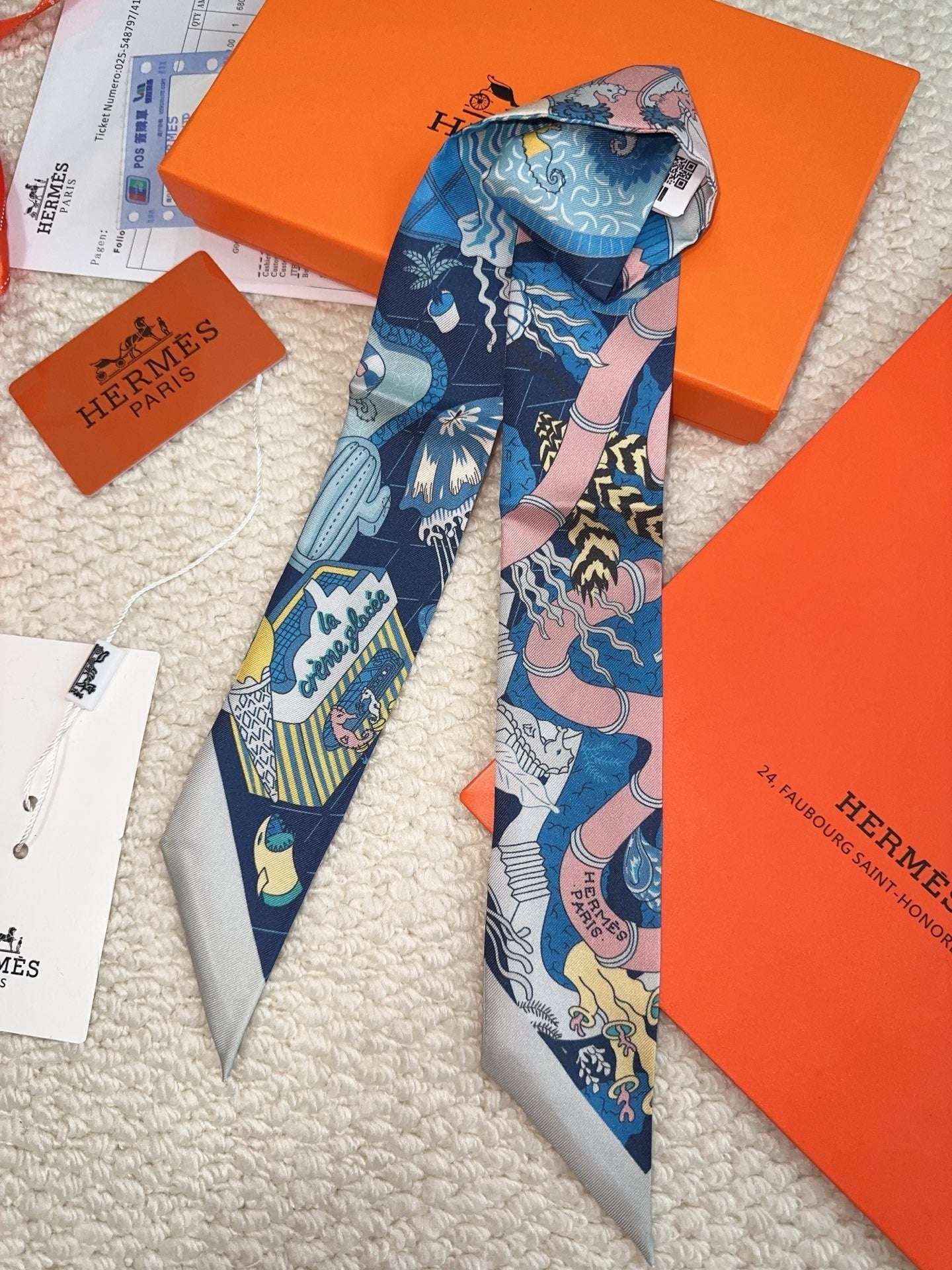 HERMES 26S SCARF 86 IN SILK 309650