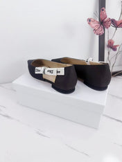 DIOR 26S SLINGBACK FLAT IN BLACK FABRIC WITH BOW