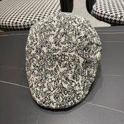 BAKER BOY CAP IN WHITE MIX BLACK FABRIC 431518