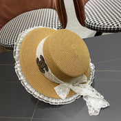CHANEL 26S FLAT-BRIM STRAW HAT 338188