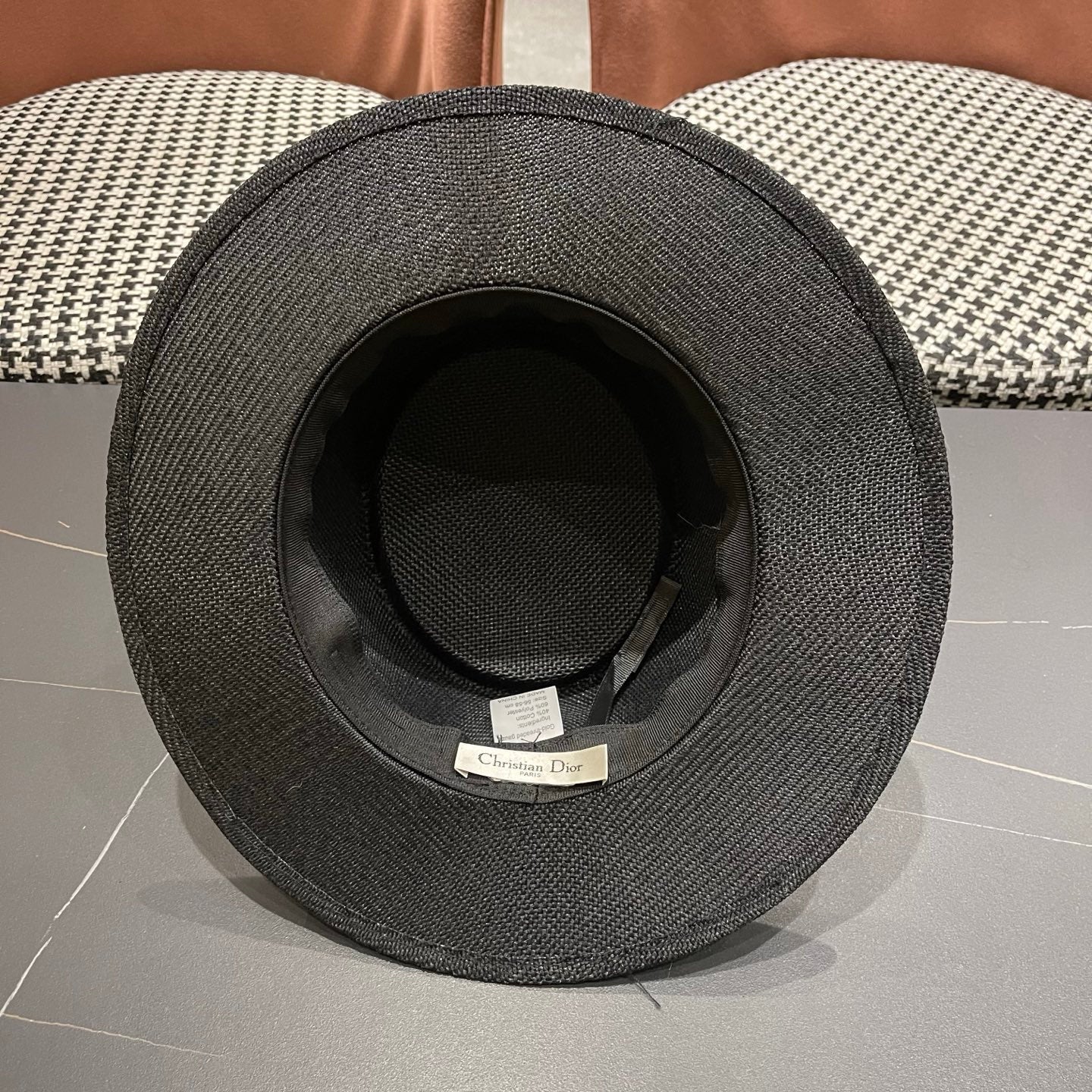DIOR 26S LOGO STRAW BOATER HAT STYLE 22