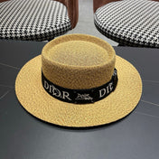 DIOR 26S LOGO STRAW BOATER HAT STYLE 21