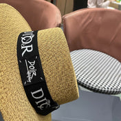 DIOR 26S LOGO STRAW BOATER HAT STYLE 21