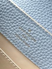 CAPUCINES MINI 21 IN CANDY BLUE TAURILLON GOLD HARDWARE