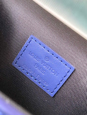STEAMER 18 IN SAPPHIRE BLUE MONOGRAM EMBOSSED TAURILLON