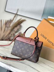 LOCKY BB 20 IN BROWN MONOGRAM CANVAS AND SMOOTH CALFSKIN GOLD BUCKLE