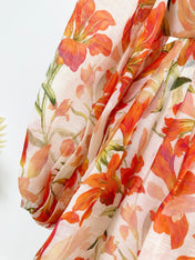 LANTERN SLEEVE MINI DRESS 25S IN SILK 266357