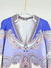 V-NECK PRINTED DRESS BACK ZIPPER