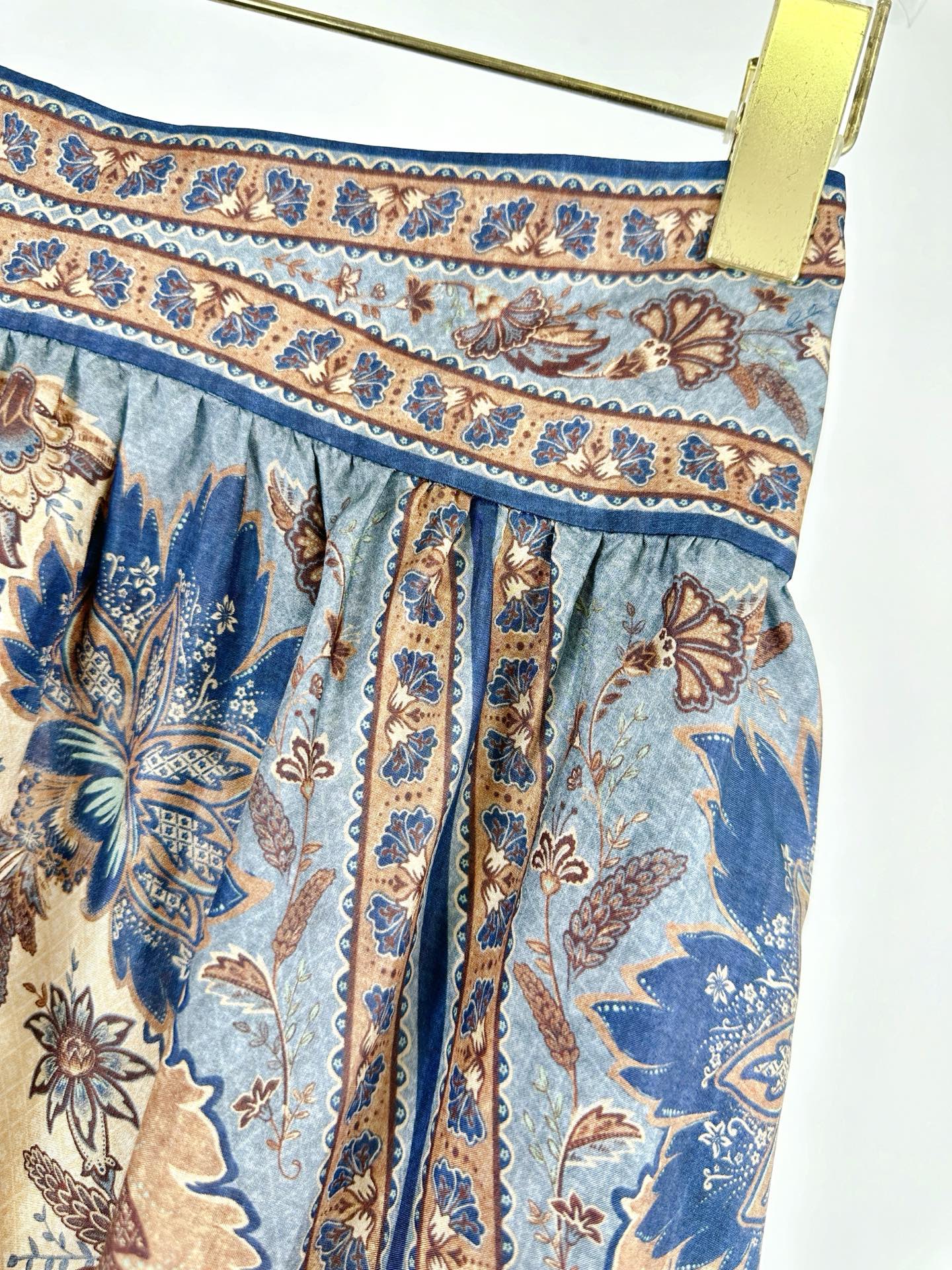 LONG SKIRT PRINTED 25S IN SPUN SILK 266326