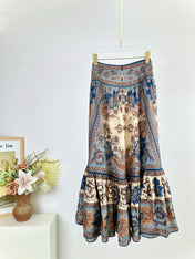 LONG SKIRT PRINTED 25S IN SPUN SILK 266326