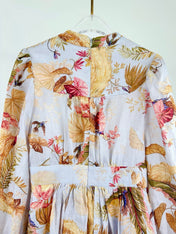LONG-SLEEVE FLORAL PRINT DRESS