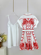 ZIMMERMANN EMBROIDERED SHORT-SLEEVE MINI DRESS 270267
