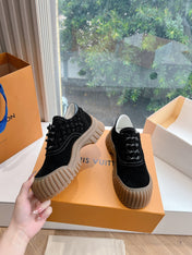 LV ARCHLIGHT SKATE SNEAKER IN BLACK EMBOSSED SUEDE