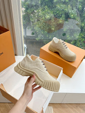 LV ARCHLIGHT SKATE SNEAKER IN PALE BROWN EMBOSSED SUEDE