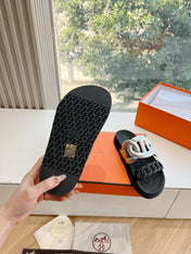 EXTRA SANDAL IN SILVER MIX BLACK CALFSKIN