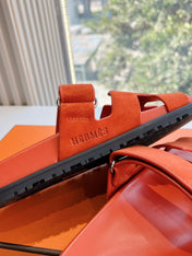 CHYPRE SANDAL IN FIRE ORANGE SUEDE