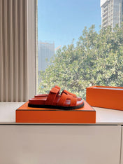 CHYPRE SANDAL IN FIRE ORANGE SUEDE