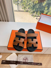 CHYPRE SANDAL IN BRONZE BROWN SUEDE AND CALFSKIN