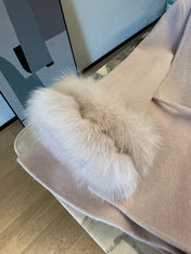 MAX MARA 25S CASHMERE COAT WITH FOX FUR TRIM 205