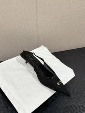 SL CHERISH BUCKLE SLINGBACK 45 BLACK MESH