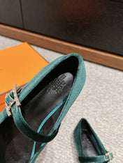 JANE BALLET FLAT CASTLETON GREEN VELVET
