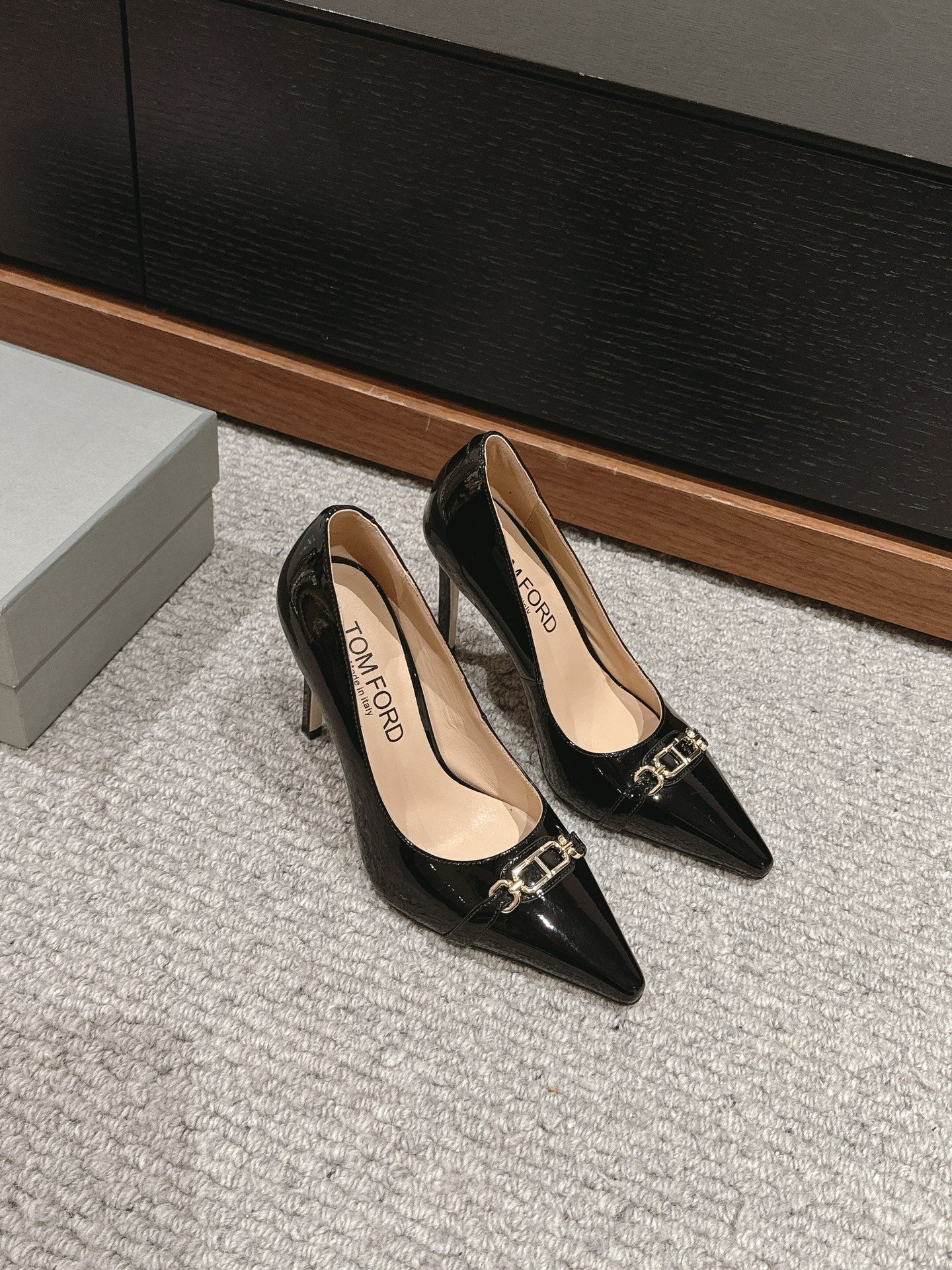 ROMAN HIGH-HEEL 10 CM IN BLACK CALFSKIN