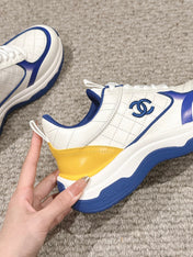CC CLASSIC SNEAKER IN WHITE MIX COBALT BLUE LAMBSKIN