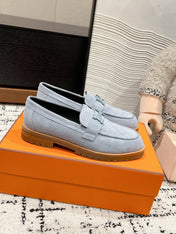 HM PARIS LOAFER IN BLUE SUEDE BLUE HARDWARE