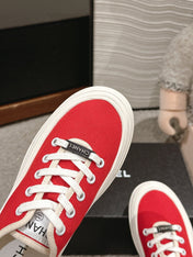 LACE-UP SNEAKERS IN CHERRY RED CANVAS