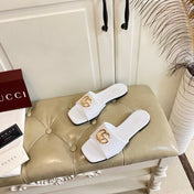 GUCCI 26S SLIDES IN WHITE CALFSKIN