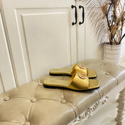 GUCCI 26S SLIDES IN GOLD CALFSKIN