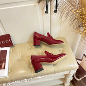 GUCCI 26S HORSEBIT LOAFERS 55 MM IN RED GLOSSY CALFSKIN