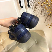 PRADA 26S LACE UP SNEAKERS CHUNKY SOLE IN BLUE TECH FABRIC AND MESH