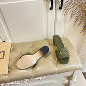 GUCCI 26S HIGH-HEELED SANDALS 65 MM IN MOSS GREEN CANVAS