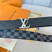 LV 25S BELT 40 MM IN BLACK MIX GREY CALFSKIN 593222