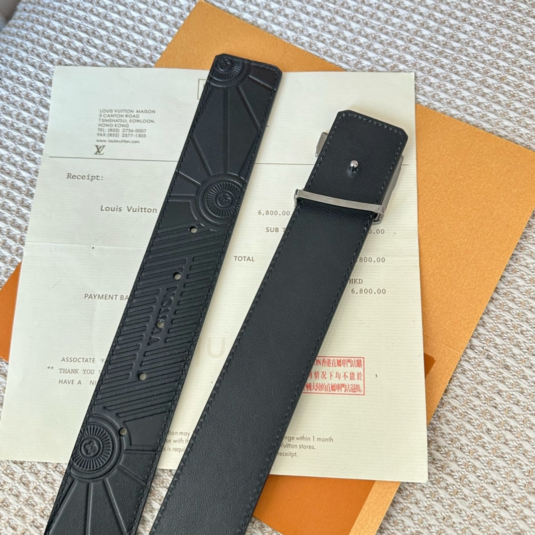 LV 25S BELT 40 MM IN BLACK CALFSKIN 593226