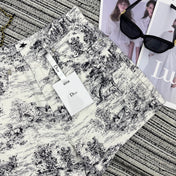 Dior 25C Short Toile de Jouy Scotland Pattern 228386