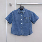 CELINE 26S SHORT SLEEVE DENIM SHIRT 321