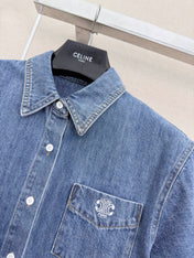 CELINE 26S SHORT SLEEVE DENIM SHIRT 321